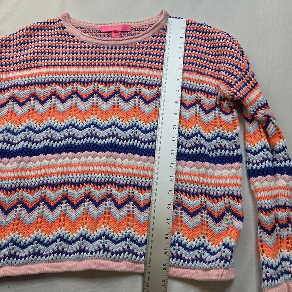 Lilly Pulitzer Samora Multicolor Chevron Knit Sweater Size M - Picture 11 of 13